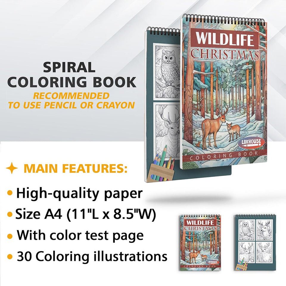 LBKHOUSE Christmas Wild Life Coloring Sheets for Adults
