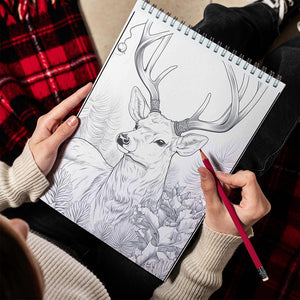 LBKHOUSE Christmas Wild Life Spiral Bound Coloring Book for Adults