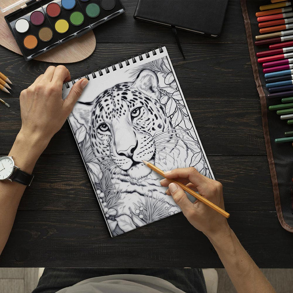 LBKHOUSE Christmas Wild Life Coloring Book Spiral Bound for Adults