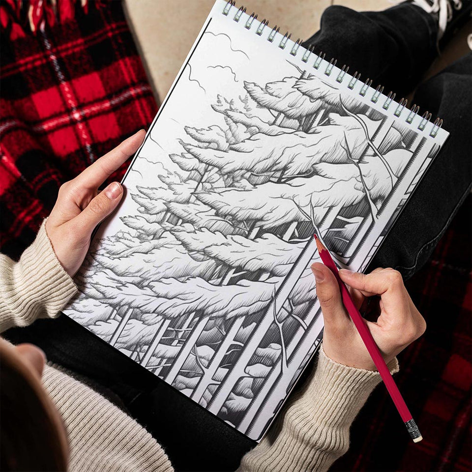 LBKHOUSE Christmas Winter Spiral Bound Coloring Book For Adults