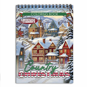 LBKHOUSE Country Christmas Coloring Book for Adults