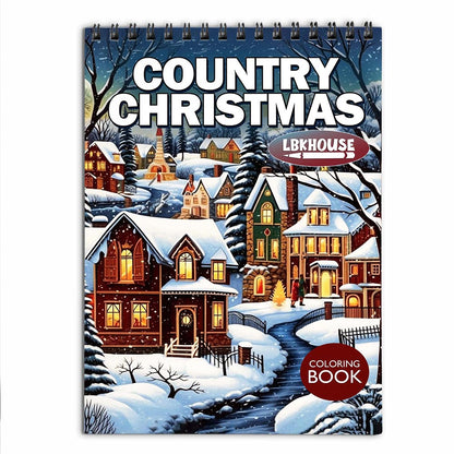 LBKHOUSE Country Christmas Coloring Book for Adults
