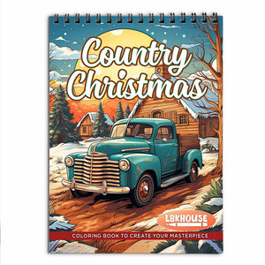 LBKHOUSE Country Christmas Coloring Book for Adults