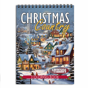 LBKHOUSE Country Christmas Coloring Book for Adults