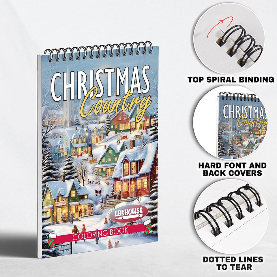 LBKHOUSE Country Christmas Coloring Pages for Adults