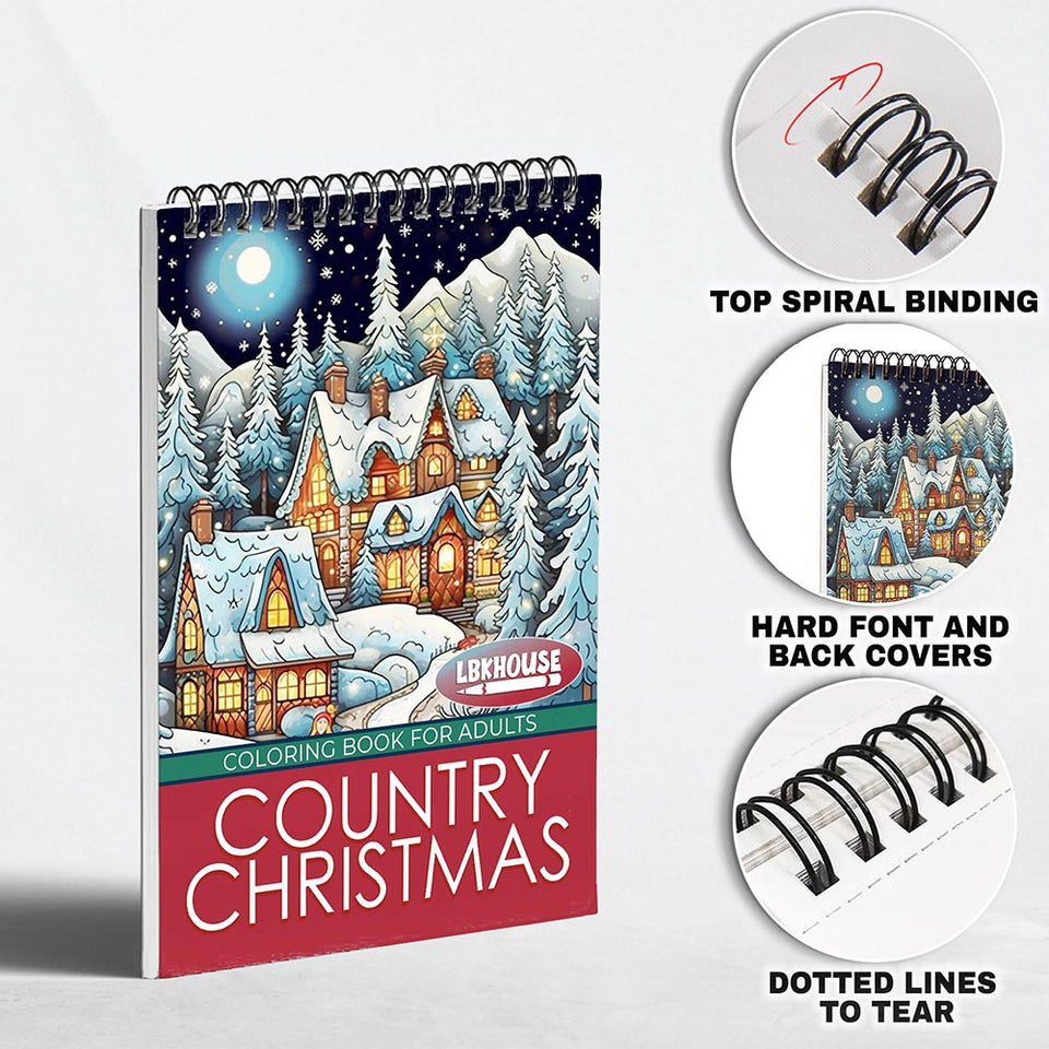 LBKHOUSE Country Christmas Coloring Pages for Adults