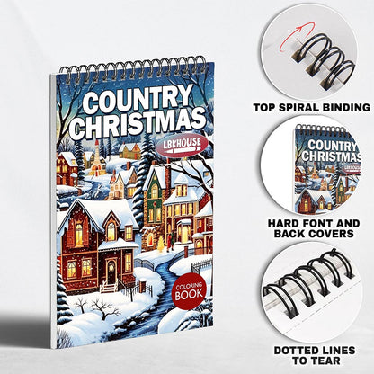 LBKHOUSE Country Christmas Coloring Pages for Adults