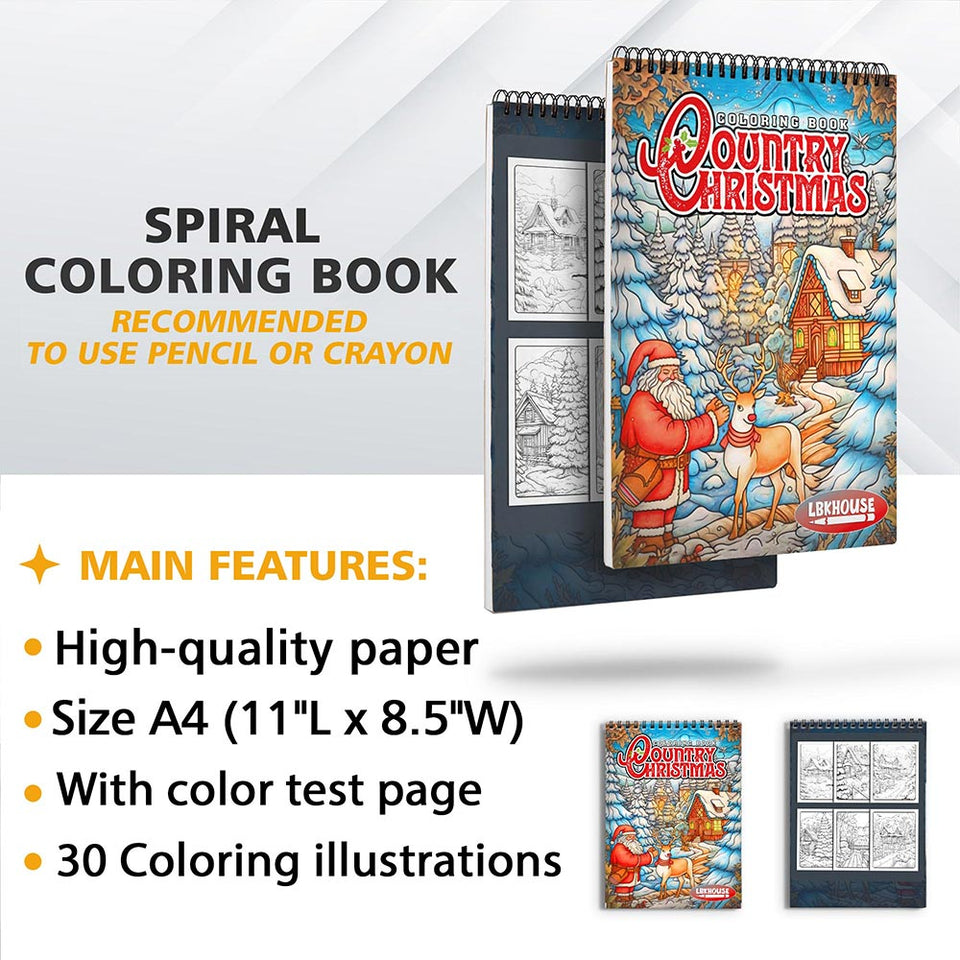 LBKHOUSE Country Christmas Coloring Sheets for Adults