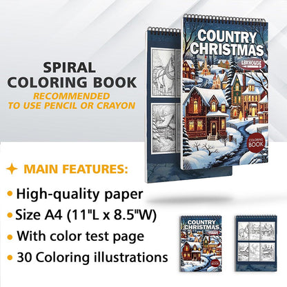 LBKHOUSE Country Christmas Coloring Sheets for Adults