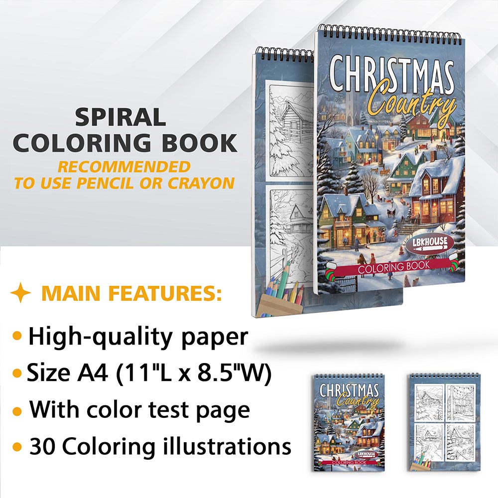 LBKHOUSE Country Christmas Coloring Sheets for Adults