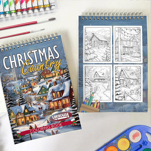 LBKHOUSE Country Christmas Spiral Coloring Book for Adults
