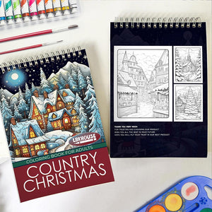 LBKHOUSE Country Christmas Spiral Coloring Book for Adults