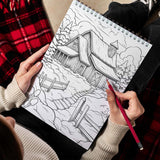 LBKHOUSE Country Christmas Spiral Bound Coloring Book for Adults