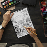 LBKHOUSE Country Christmas Coloring Book Spiral  Bound for Adults