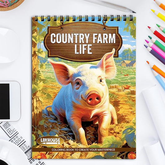 LBKHOUSE Country Farm Life Coloring Book for Adult