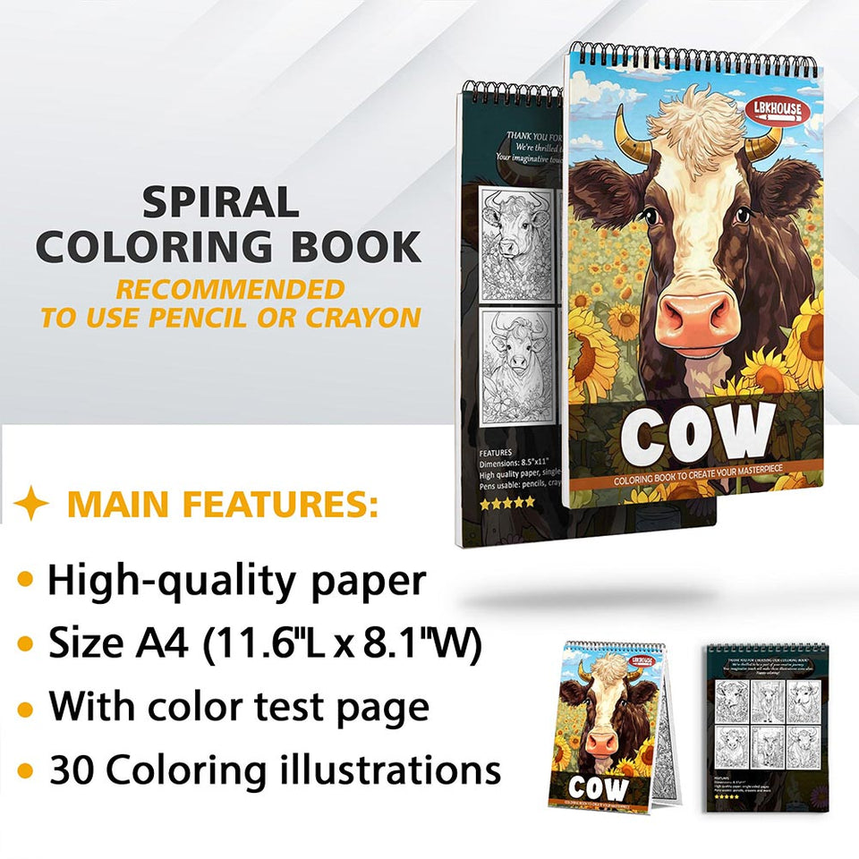 LBKHOUSE Cow Coloring Sheets for Adult