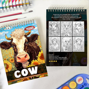 LBKHOUSE Cow Spiral Coloring Book for Adult