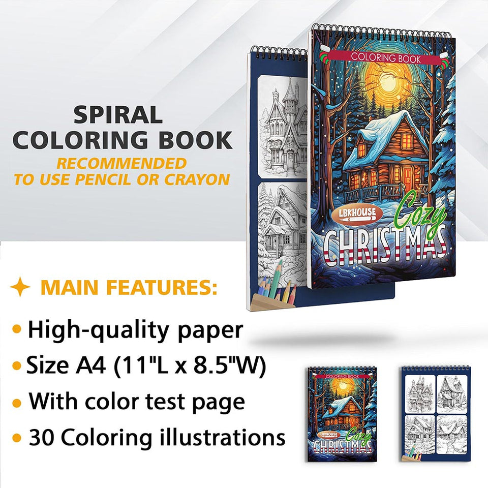 LBKHOUSE Cozy Christmas Coloring Sheets for Adults