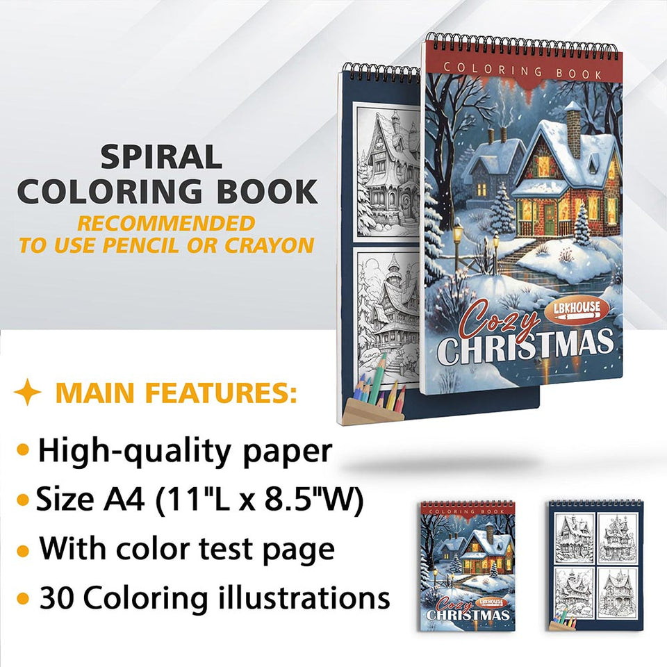 LBKHOUSE Cozy Christmas Coloring Sheets for Adults