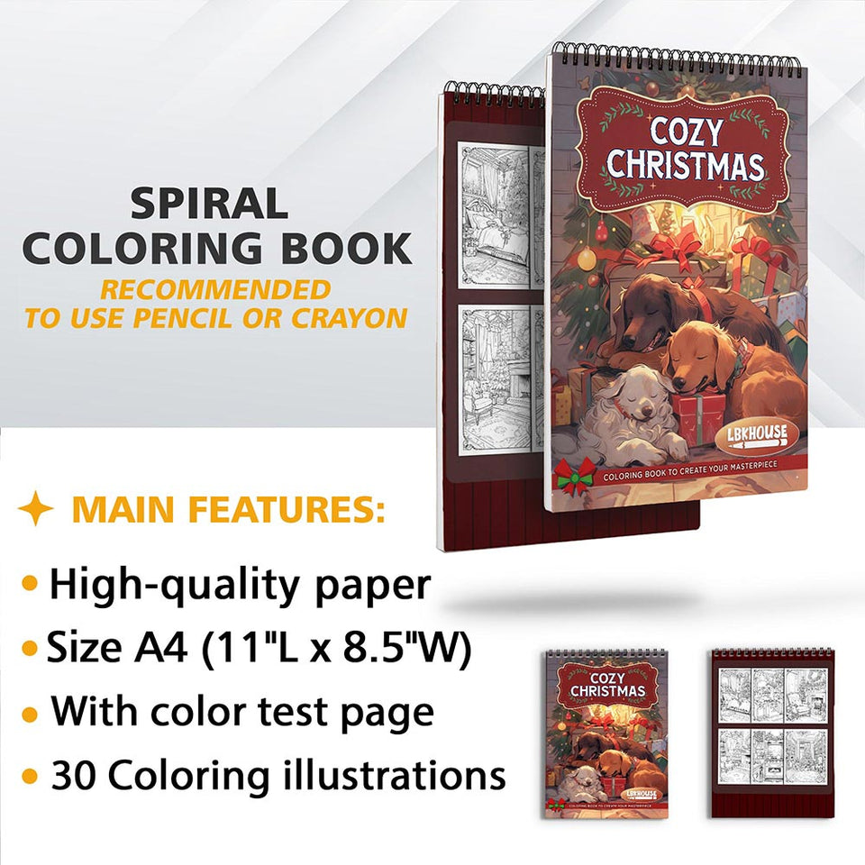LBKHOUSE Cozy Christmas Coloring Sheets for Adults