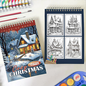 LBKHOUSE Cozy Christmas Spiral Coloring Book for Adults
