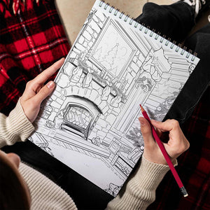 LBKHOUSE Cozy Christmas Spiral Bound Coloring Book for Adults