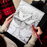 LBKHOUSE Cozy Christmas Spiral Bound Coloring Book for Adults