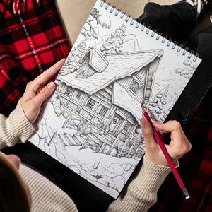 LBKHOUSE Cozy Christmas Spiral Bound Coloring Book for Adults