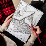 LBKHOUSE Cozy Christmas Spiral Bound Coloring Book for Adults