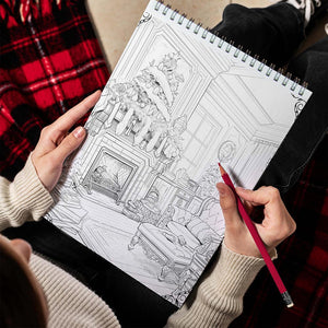 LBKHOUSE Cozy Christmas Spiral Bound Coloring Book for Adults