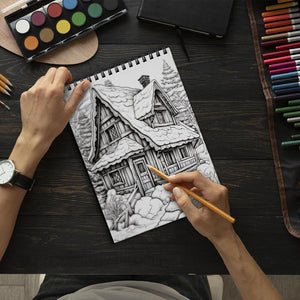 LBKHOUSE Cozy Christmas Coloring Book Spiral Bound for Adults