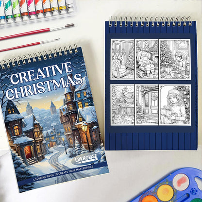 LBKHOUSE Creative Christmas Spiral Coloring Book for Adults