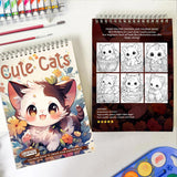 LBKHOUSE Cute Cats Spiral Coloring Book for Adult