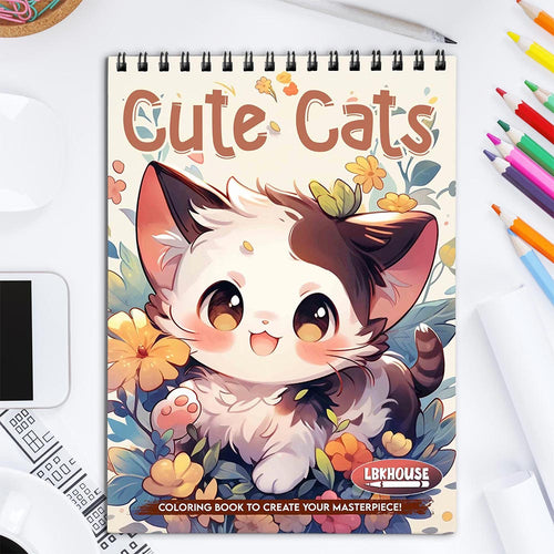 LBKHOUSE Cute Cats Coloring Book for Adults