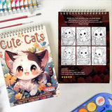 LBKHOUSE Cute Cats Spiral Coloring Book for Adults