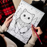 LBKHOUSE Cute Cats Spiral Bound Coloring Book for Adults