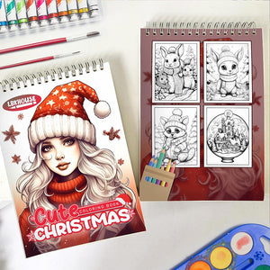 LBKHOUSE Cute Christmas Spiral Coloring Book for Adults