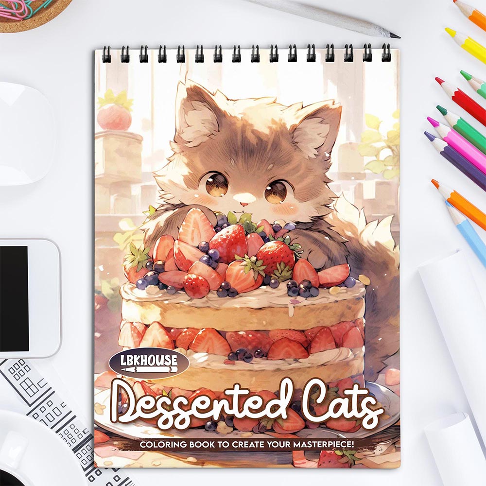 LBKHOUSE Desserted Cats Coloring Book for Adult