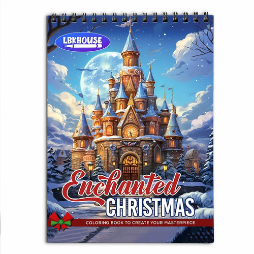 LBKHOUSE Enchanted Christmas Coloring Book for Adults