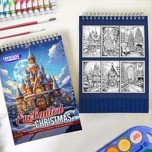 LBKHOUSE Enchanted Christmas Spiral Coloring Book for Adults