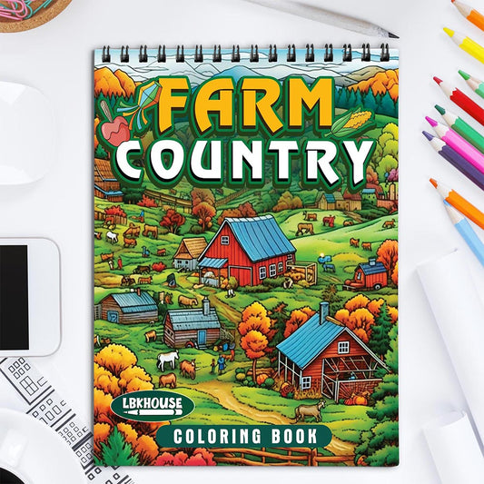 LBKHOUSE Farm Country Coloring Book for Adult