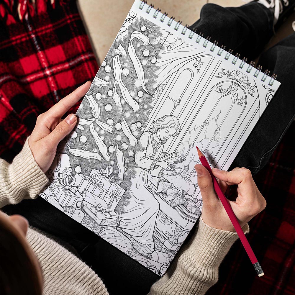 LBKHOUSE Festive Christmas Spiral Bound Coloring Book for Adults