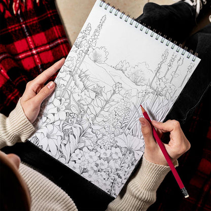 LBKHOUSE Garden Country Spiral Bound Coloring Book for Adults