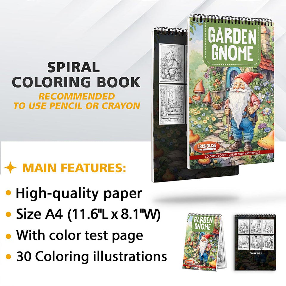 LBKHOUSE Garden Gnomes Coloring Sheets for Adult