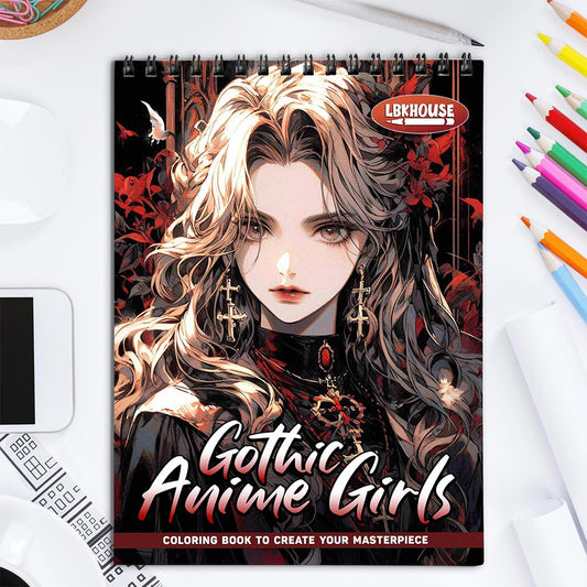 LBKHOUSE Gothic Anime Girls Coloring Book for Adults