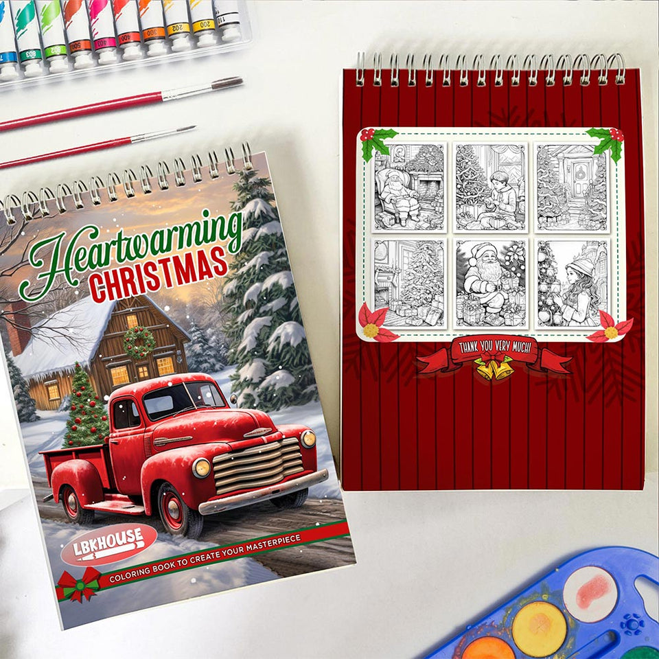 LBKHOUSE Heartwarming Christmas Spiral Coloring Book For Adults