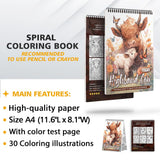 LBKHOUSE Highland Cow Coloring Sheets for Adults