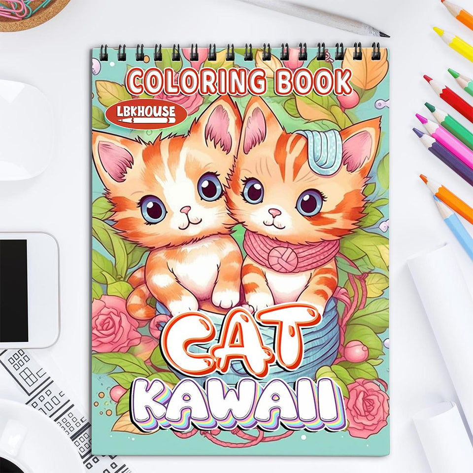 LBKHOUSE Kawaii Cat Coloring Book for Adult