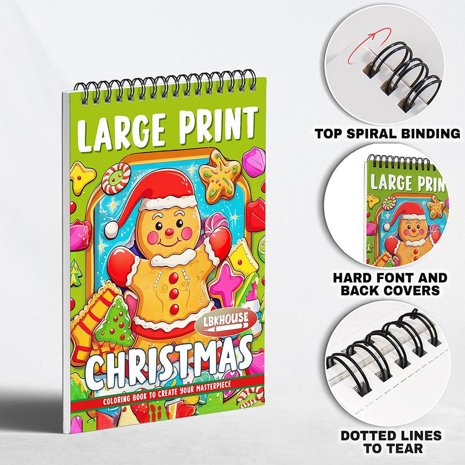 LBKHOUSE Large Print Christmas Coloring Pages for Adults