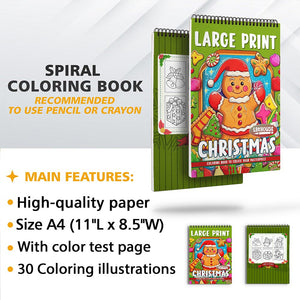 LBKHOUSE Large Print Christmas Coloring Sheets for Adults